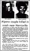 News paper article about car crash and death of Neil and Johann Hawley
